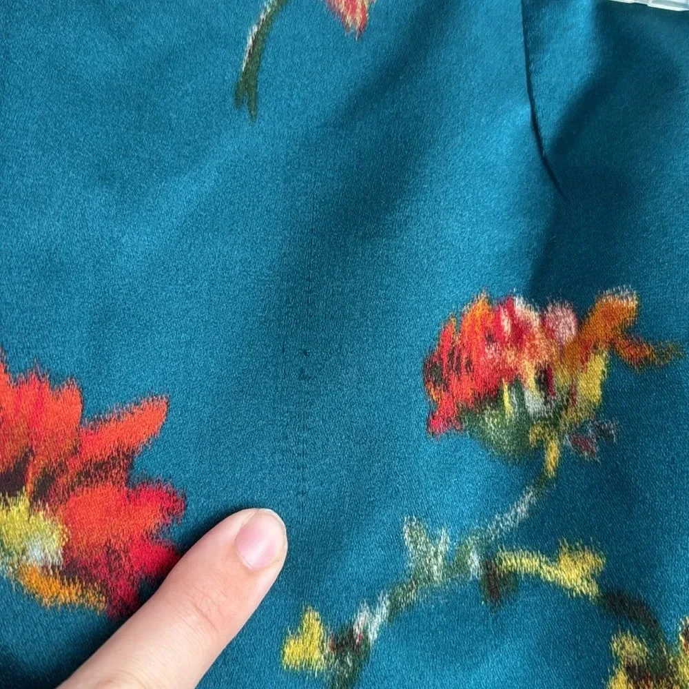 Dolce & Gabbana Blue Floral Silk Skirt Size 44 Vintage